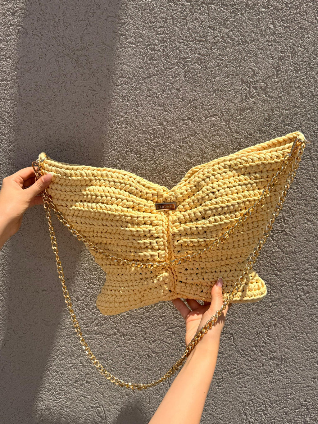 Butter Butterfly handmade crochet bag by LOOMÉ — view 2