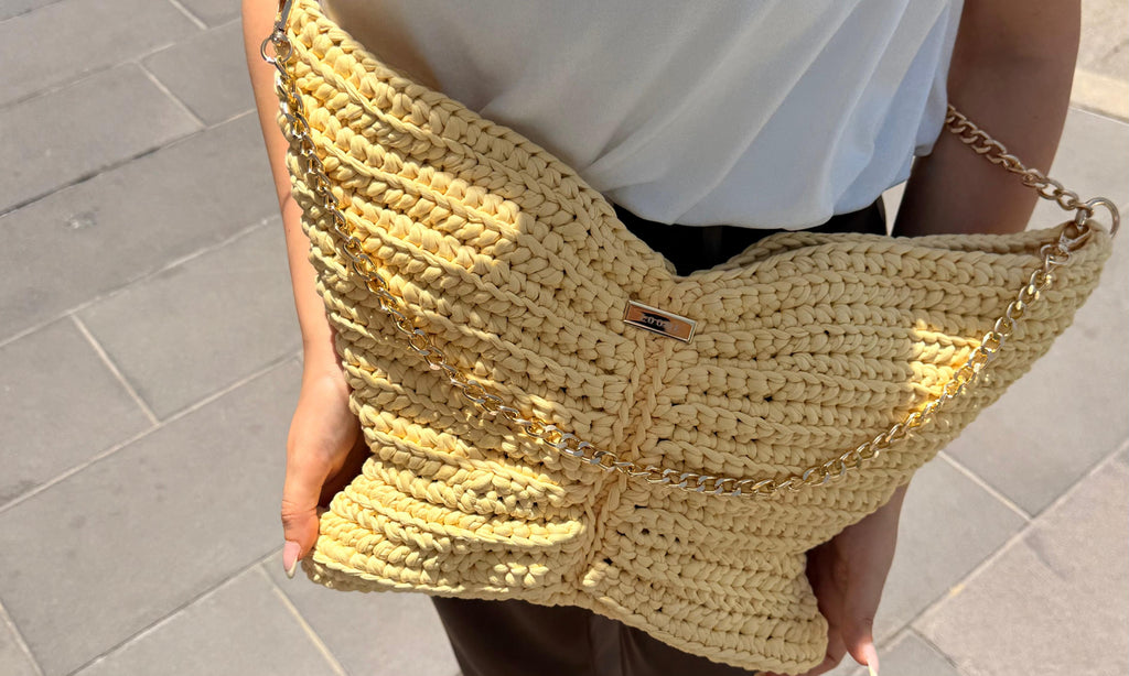 Butter Butterfly — handmade crochet bag by LOOMÉ